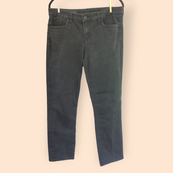 Kut from the Kloth Denim - Kut From The Kloth Size 12 Stevie Straight Leg Black Jeans Denim Distressed